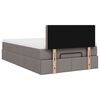 vidaXL Ottoman-Bett mit Matratze Taupe 120x190 cm Stoff