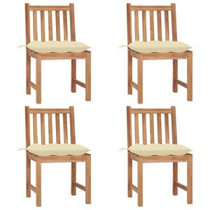 vidaXL Gartenst&uuml;hle 4 Stk. mit Kissen Massivholz Teak