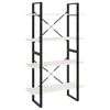 vidaXL B&uuml;cherregal 4 B&ouml;den Wei&szlig; 80x30x140 cm Massivholz Kiefer