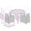 vidaXL 5-tlg. Garten-Bistro-Set mit Kissen Schwarz Poly Rattan