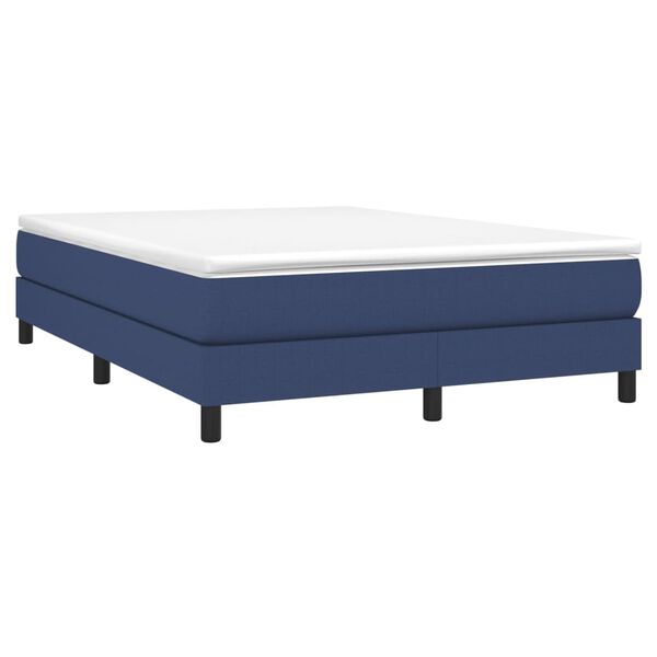 vidaXL Boxspringbett mit Matratze Blau 140x200 cm Stoff