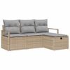 vidaXL Sofa Set 4 stk. 4-Sitzanzahl Beige und Hellgrau Poly-Rattan