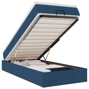 vidaXL Ottoman-Bett mit Matratze Blau 90x190 cm Stoff