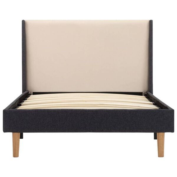 vidaXL Bettgestell Creme Stoff 100&times;200 cm