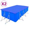 vidaXL Poolabdeckungen 2 Stk. PE Rechteckig 90 g/m&sup2; 400x207 cm