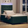 vidaXL LED Boxspringbett mit Matratze Dunkelgr&uuml;n 120 x 200 cm Stoff