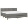 vidaXL Boxspringbett mit Matratze Dunkelgrau 160x200 cm Stoff