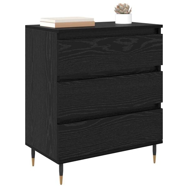 vidaXL Sideboard Schwarz Eichen-Optik 60 x 35 x 70 cm Holzwerkstoff