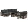 vidaXL Gartensofa-set 10 stk. Grau und Dunkelgrau Poly-Rattan