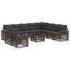 vidaXL Gartensofa-set 11 Stk. Grau und Dunkelgrau Poly-Rattan