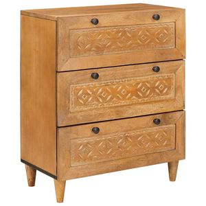 vidaXL Sideboard Hellbraun 60 x 33 x 75 cm massives Mangoholz