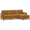 vidaXL 3-Sitzer-Sofa mit Hocker Braun 210 cm Samt