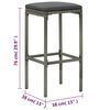 vidaXL 5-tlg. Gartenbar-Set mit Kissen Poly Rattan Grau