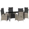 vidaXL Garten Essgruppe 5 stk. Hellgrau Poly-Rattan