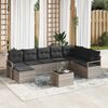 vidaXL Sofa Set mit Kissen mit Speicher 8 pcs Hellgrau Poly-Rattan
