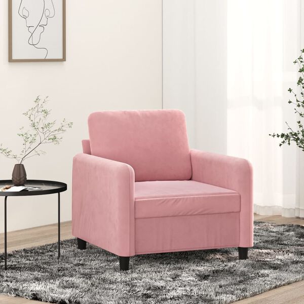 vidaXL Sessel Rosa 60 cm Samt