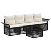vidaXL Gartensofa-set 5 stk. Schwarz Poly-Rattan