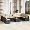 vidaXL Gartensofa-set mit Kissen 11 pcs Schwarz Poly-Rattan