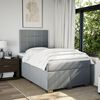 vidaXL Boxspringbett mit Matratze Hellgrau 120x200 cm Stoff