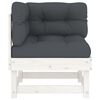 vidaXL Ecksofa mit Kissen Weiß Massivholz Kiefer