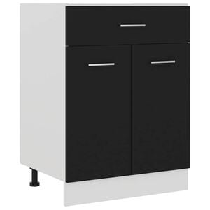 vidaXL Schubunterschrank Lyon Schwarz 60x46x81,5 cm Holzwerkstoff