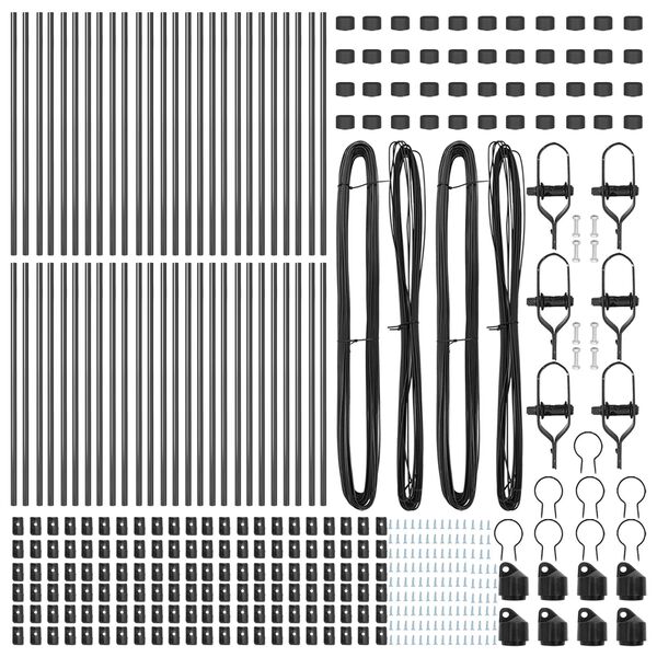 vidaXL Zaunpfosten 52 pcs Grau 3,2 x 3,2 x 100 cm