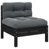 vidaXL 3-tlg. Garten-Lounge-Set mit Kissen in Grau Kiefer Massivholz