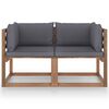vidaXL Garten-Palettensofa 2-Sitzer mit Kissen in Anthrazit