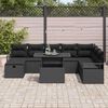 vidaXL Garten-Sofa-Set mit Kissen 9 pcs Schwarz Poly Rattan