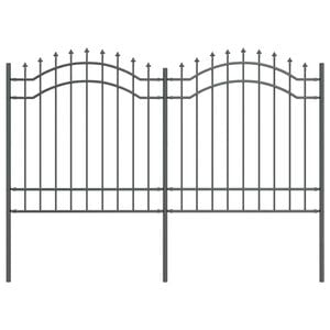 vidaXL Gartenzaun Grau 240 x 165 cm Pulverbeschichteter Stahl