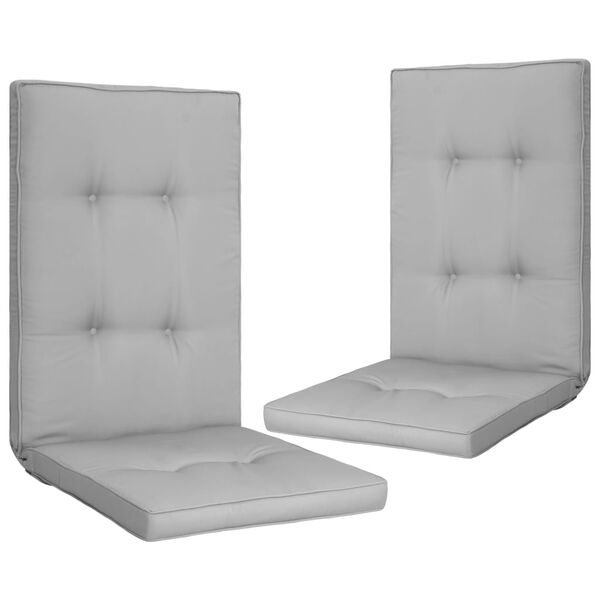 vidaXL Gartenstuhl Auflage 2 Stk. Grau 120 x 50 x 5 cm