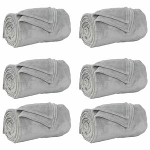 vidaXL Wohndecken 6 stk. Grau 240 x 270 cm 10.11 kg Fleece