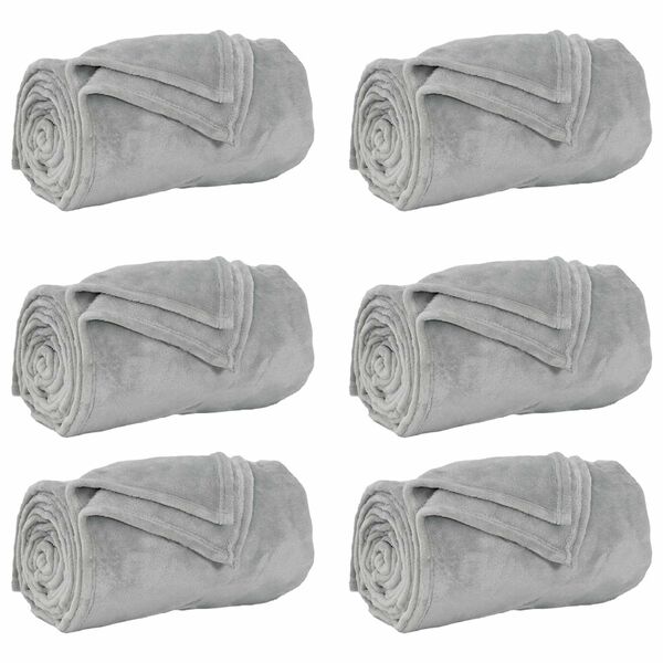 vidaXL Wohndecken 6 pcs Grau 240 x 270 cm Fleece