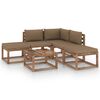 vidaXL 6-tlg. Garten-Lounge-Set mit Taupe Kissen