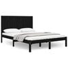vidaXL Massivholzbett Schwarz Kiefer 160x200 cm