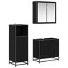 vidaXL Badezimmerm&ouml;bel-Set 3 pcs Schwarz Eichen-Optik Holzwerkstoff