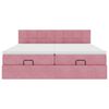 vidaXL Ottoman-Bett mit Matratzen & LEDs Rosa 200x200 cm Samt