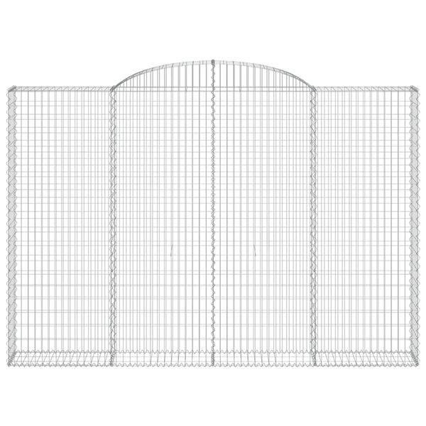 vidaXL Gabione mit Hochbogen 300x30x200/220 cm Verzinktes Eisen
