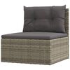 vidaXL 10-tlg. Garten-Lounge-Set mit Kissen Grau Poly Rattan