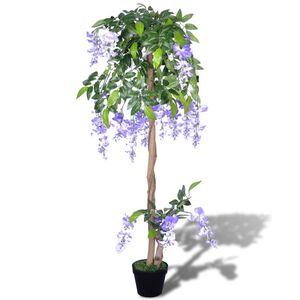 vidaXL K&uuml;nstliche Glyzinie mit Topf 120 cm