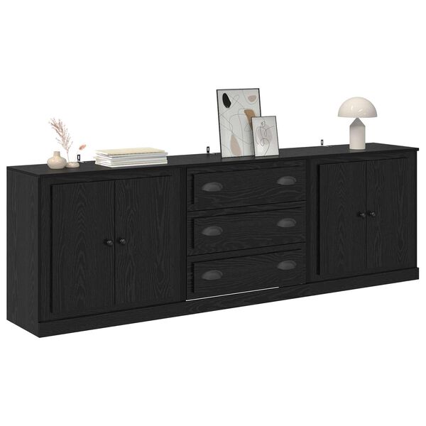 vidaXL Sideboards 3 pcs Schwarze Eiche 210 x 35,5 x 67,5 cm