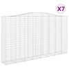 vidaXL Gabionen mit Hochbogen 7 Stk. 400x50x220/240cm Verzinktes Eisen