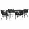 vidaXL Garten Essgruppe 5 pcs Schwarz Pulverbeschichteter Stahl