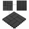 vidaXL Terrassenfliese 11 pcs Schwarz 30 x 30 cm WPC