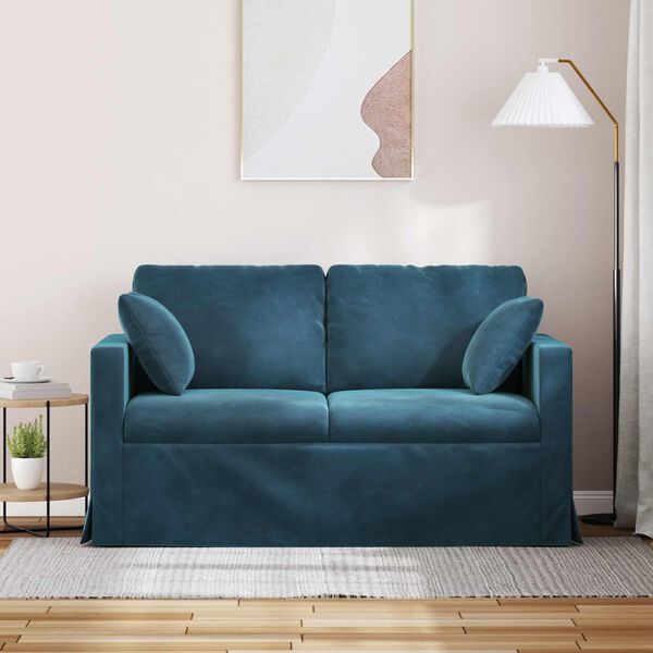 vidaXL Sofa Blau Gesamtabmessungen: 138 x 78 x 80 cm (B x T x H) Samt