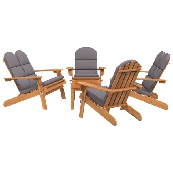 vidaXL 5-tlg. Garten-Lounge-Set Adirondack Massivholz Akazie