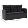 vidaXL 6-tlg. Garten-Lounge-Set mit Kissen Poly Rattan Schwarz