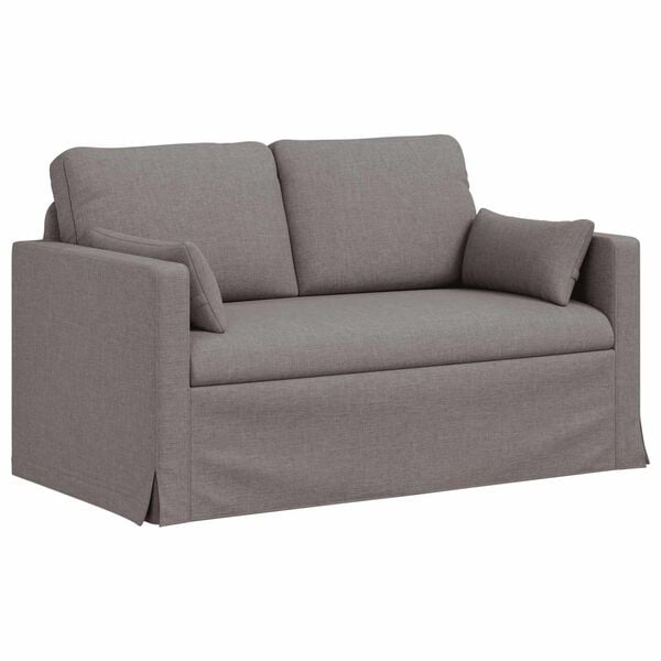 vidaXL Sofa 120cm Taupe Metall