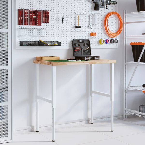 vidaXL Werkbank 100x60x(73-99,5) cm Massivholz Akazie Rechteckig