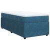 vidaXL Boxspringbett mit Matratze Dunkelblau 90x200 cm Samt